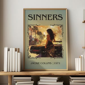 Peccatori di Jackie Collins / Poster del libro / Regalo d&#39;arte letteraria per amanti dei libri / Arte murale ispirata al romanzo / Consegna gratuita