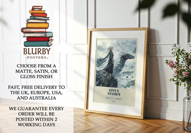 Onyx Storm by Rebecca Yarros Modern Minimalist Poster, Fantasy Book Art, Bookish Gift, Reading Nook Print image 10