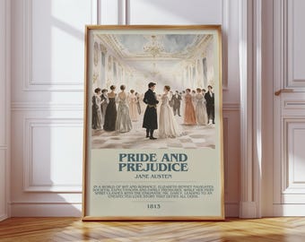 Pride and Prejudice by Jane Austen | Book Poster | Literary Art Gift For Book Lover | Novel Inspired Wall Art | Free Delivery