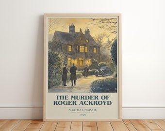 The Murder of Roger Ackroyd von Agatha Christie Modernes minimalistisches Poster, Mystery Buchkunst, Bücherwurm Geschenk, Leseecke Druck