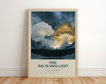 The Silmarillion by J.R.R. Tolkien | Book Poster | Literary Art Gift For Book Lover | Novel Inspired Wall Art | Free Delivery