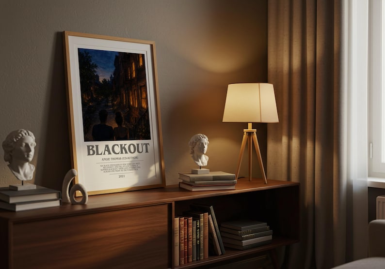 Blackout bookish book poster framed on wall – young adult wall art