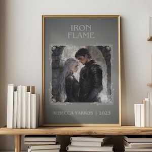 Iron Flame by Rebecca Yarros Minimalist Print, Fantasy Book Wall Art, Bookish Gift, Reading Nook Poster image 1