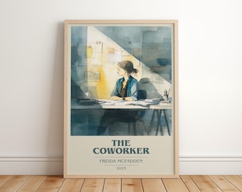 The Coworker by Freida McFadden Modern Minimalist Poster, Thriller Book Art, Bookish Gift, Reading Nook Print