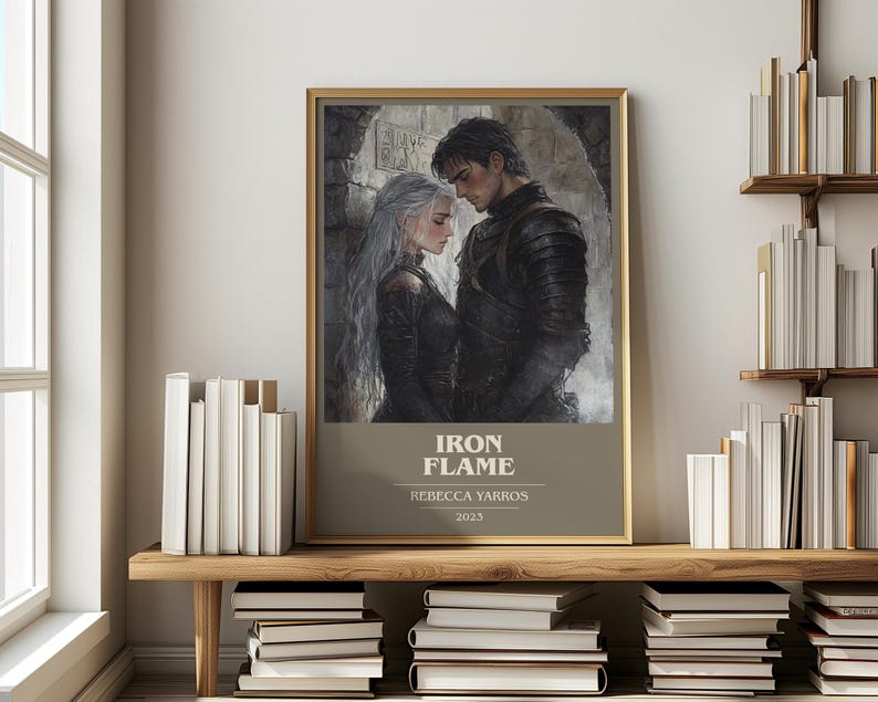 Iron Flame by Rebecca Yarros Modern Minimalist Poster, Fantasy Book Art, Bookish Gift, Reading Nook Print image 6
