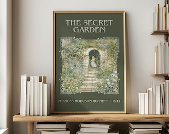 The Secret Garden by Frances Hodgson Burnett Minimalist Print, Children's Book Wall Art, Bookish Gift, Reading Nook Poster