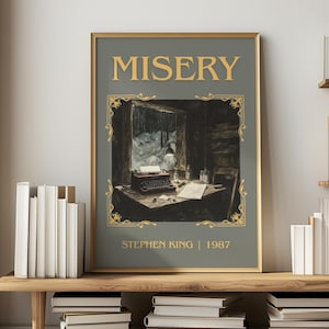Misery av Stephen King | Bokaffisch | Litterär konstgåva för bokälskare | Romaninspirerad väggkonst | Fri leverans