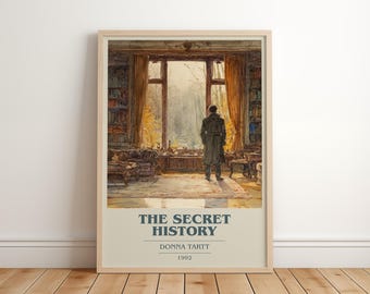 The Secret History by Donna Tartt Modern Minimalist Poster, Literary Fiction Book Art, Bookish Gift, Reading Nook Print
