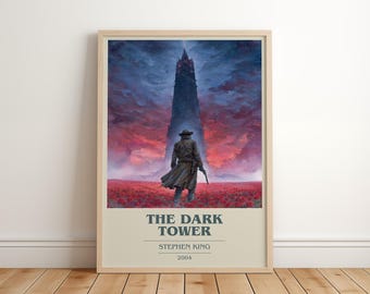 The Dark Tower by Stephen King Modern Minimalist Poster, Fantasy Book Art, Bookish Gift, Reading Nook Print