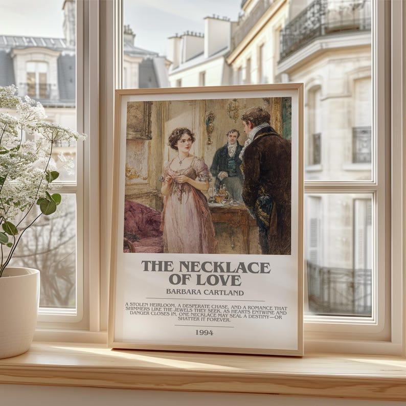 The Necklace Of Love by Barbara Cartland | Book Poster | Literary Art Gift For Book Lover | Novel Inspired Wall Art | Free Delivery STYLE Y