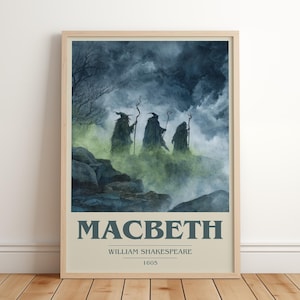 Macbeth by William Shakespeare | Book Poster | Literary Art Gift For Book Lover | Novel Inspired Wall Art | Free Delivery