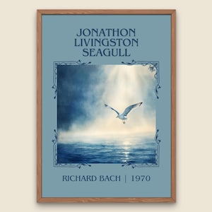 Jonathan Livingston Seagull by Richard Bach High Quality Poster Print.Free Delivery Wall Art-Author & Blurb Book/Novel Minimalist Novel Gift