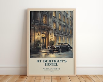 At Bertram's Hotel von Agatha Christie, modernes minimalistisches Poster, mystische Buchkunst, literarisches Geschenk, Leseecke Druck