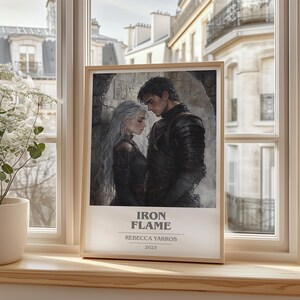 Iron Flame by Rebecca Yarros Modern Minimalist Poster, Fantasy Book Art, Bookish Gift, Reading Nook Print image 3