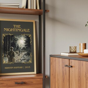The Nightingale by Kristin Hannah Minimalist Print, Historical Fiction Book Wall Art, Bookish Gift, Reading Nook Poster image 3
