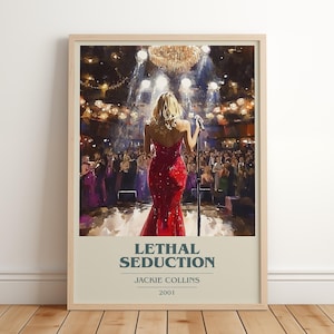 Lethal Seduction av Jackie Collins | Bokaffisch | Litterär konstgåva för bokälskare | Romaninspirerad väggkonst | Fri leverans