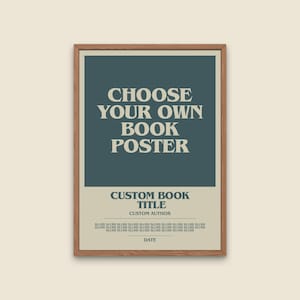 Custom Book Poster | Design Your Own High Quality Book Poster Print | Personalised Wall Art Gift For Book Lovers | Free Fast Delivery Novel