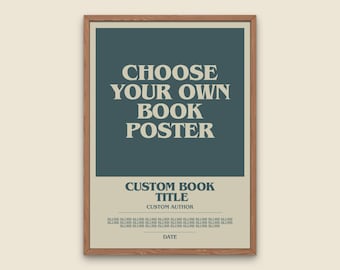 Custom Book Poster | Design Your Own High Quality Book Poster Print | Personalised Wall Art Gift For Book Lovers | Free Fast Delivery Novel