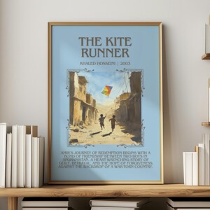 Póster del libro "Cometas en el cielo" de Khaled Hosseini, arte mural literario, regalo para amantes de los libros, lámina para rincón de lectura.