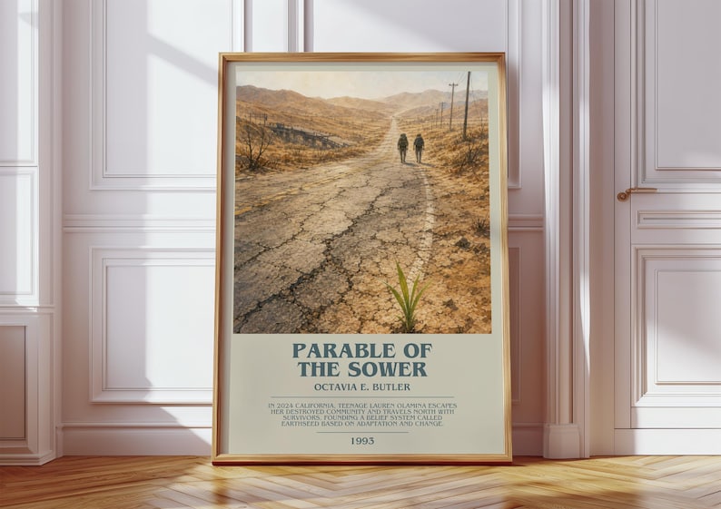 Parable of the Sower by Octavia E. Butler Modern Book Print Poster, Dystopian Literary Art ...