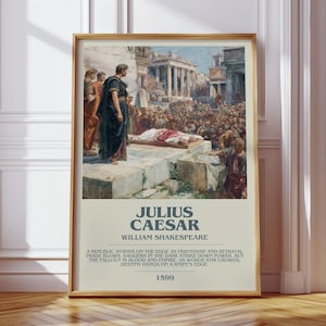 Julius Caesar by William Shakespeare Modern Book Print Poster, Classic Literature Literary Art, Reader Gift, Bookshelf Decor