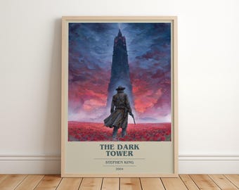 The Dark Tower von Stephen King Modernes minimalistisches Poster, Fantasy-Buchkunst, Buchliebhaber Geschenk, Leseecke Druck