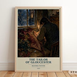 The Tailor Of Gloucester by Beatrix Potter Modern Minimalist Poster, Children's Book Art, Bookish Gift, Reading Nook Print