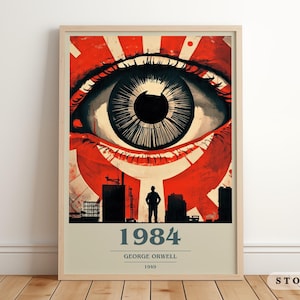 1984 by George Orwell Modern Minimalist Poster, Dystopian Book Art, Bookish Gift, Reading Nook Print
