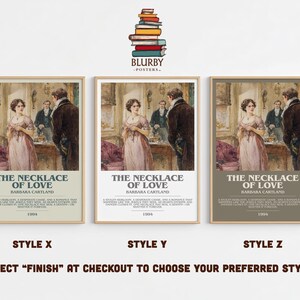 The Necklace Of Love by Barbara Cartland | Book Poster | Literary Art Gift For Book Lover | Novel Inspired Wall Art | Free Delivery image 2