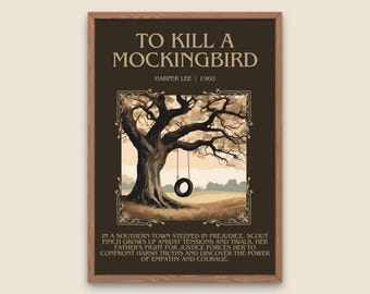 To Kill a Mockingbird by Harper Lee Descriptive, High Quality Poster Print. Free Delivery Wall Art. Author and Blurb Book/Novel Artwork