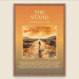 The Stand by Stephen King Descriptive, High Quality Poster Print.Free Delivery Wall Art.Author&Blurb Book Nook Gift Library