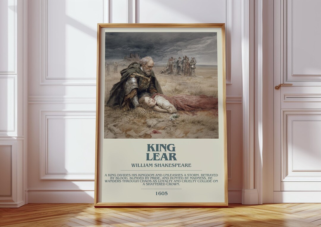 King Lear by William Shakespeare Modern Book Print Poster, Classic ...