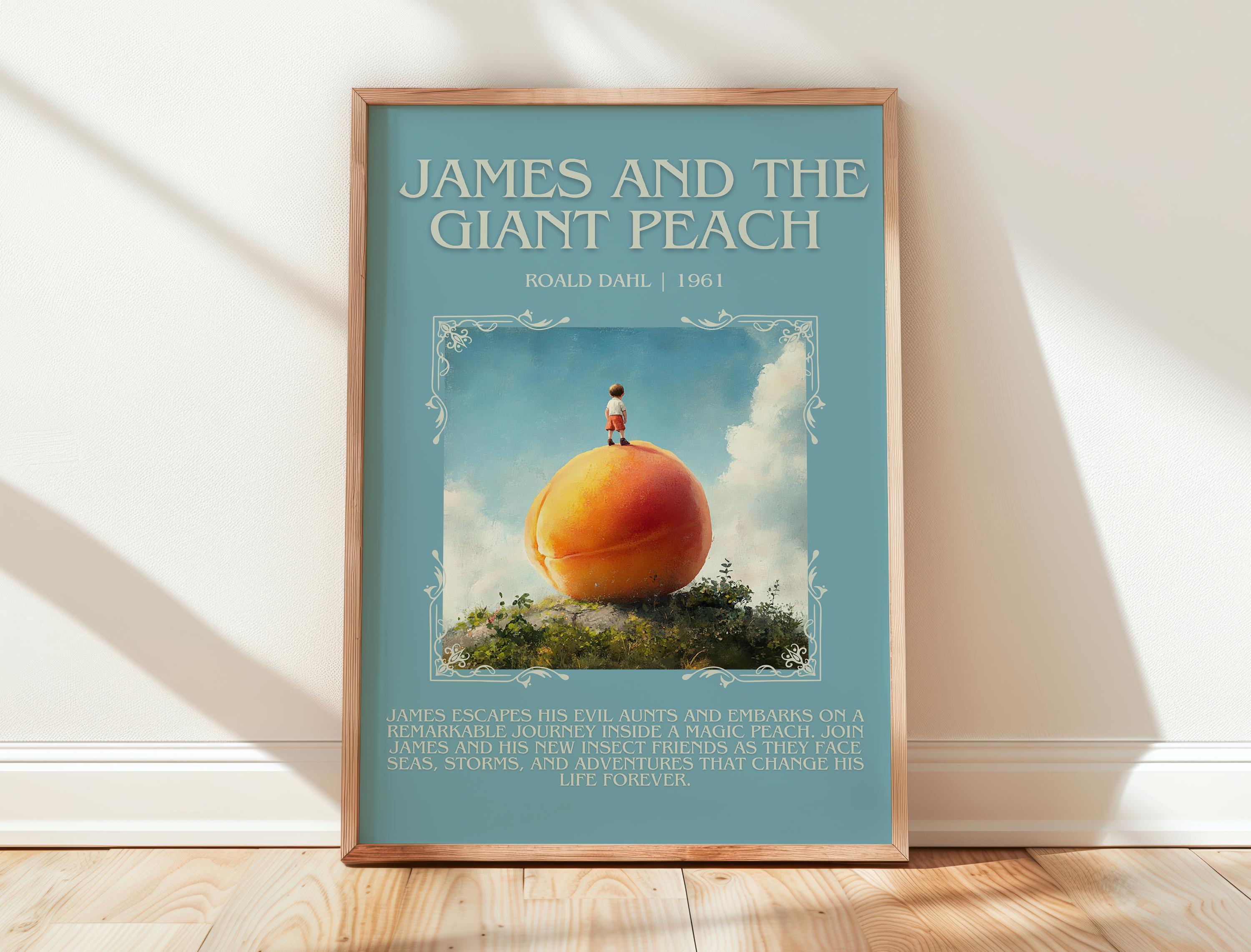 James and the Giant Peach by Roald Dahl Book Poster, Children's