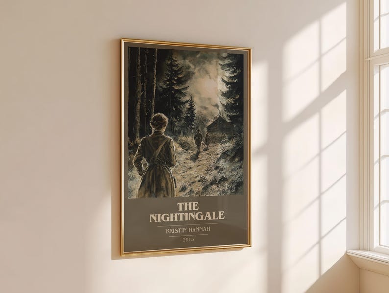 The Nightingale by Kristin Hannah Modern Minimalist Poster, Historical Fiction Book Art, Bookish Gift, Reading Nook Print image 4