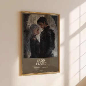 Iron Flame by Rebecca Yarros Modern Minimalist Poster, Fantasy Book Art, Bookish Gift, Reading Nook Print image 4