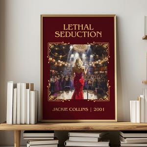 Lethal Seduction av Jackie Collins | Bokaffisch | Litterär konstgåva för bokälskare | Romaninspirerad väggkonst | Fri leverans