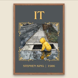 IT by Stephen King High Quality Poster Print. Fast, Free Delivery Wall Art. Author Book Artwork-Minimalist Gift Library