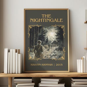 The Nightingale by Kristin Hannah Minimalist Print, Historical Fiction Book Wall Art, Bookish Gift, Reading Nook Poster image 1