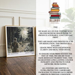 Lámina decorativa cuadrada de «El ruiseñor» de Kristin Hannah, arte mural literario de ficción histórica, regalo para lectores, póster para rincón de lectura. imagen 9