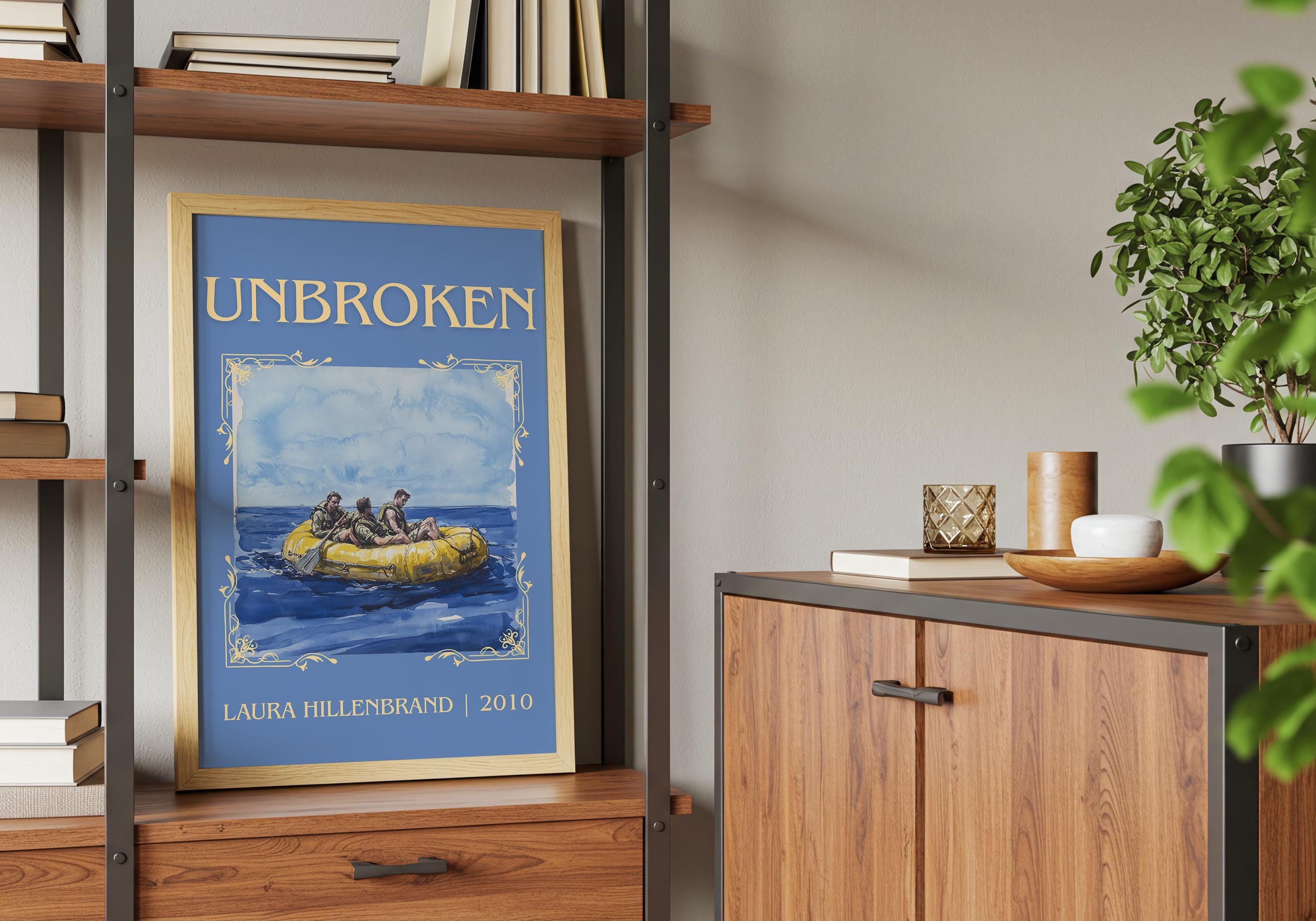 Unbroken by Laura Hillenbrand Minimalist Print, Non-fiction Book 