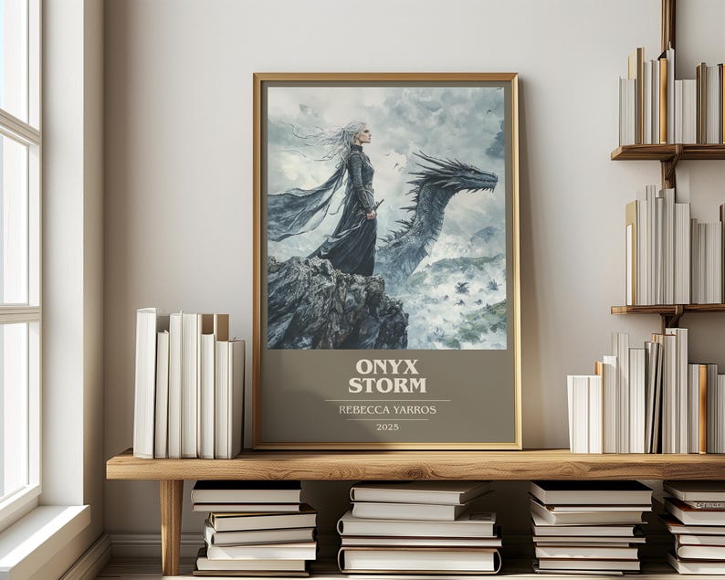 Onyx Storm by Rebecca Yarros Modern Minimalist Poster, Fantasy Book Art, Bookish Gift, Reading Nook Print image 6