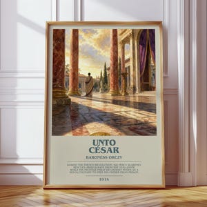 Unto César by Baroness Orczy Modern Book Print Poster, Historical Fiction Literary Art, Reader Gift, Bookshelf Decor