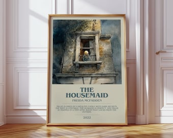 The Housemaid by Freida Mcfadden Modern Book Print Poster, Thriller Literary Art, Reader Gift, Bookshelf Decor