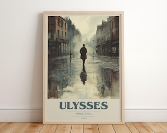 Ulysses by James Joyce Modern Minimalist Poster, Classic Literature Book Art, Bookish Gift, Reading Nook Print