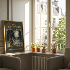 The Nightingale by Kristin Hannah Minimalist Print, Historical Fiction Book Wall Art, Bookish Gift, Reading Nook Poster image 8