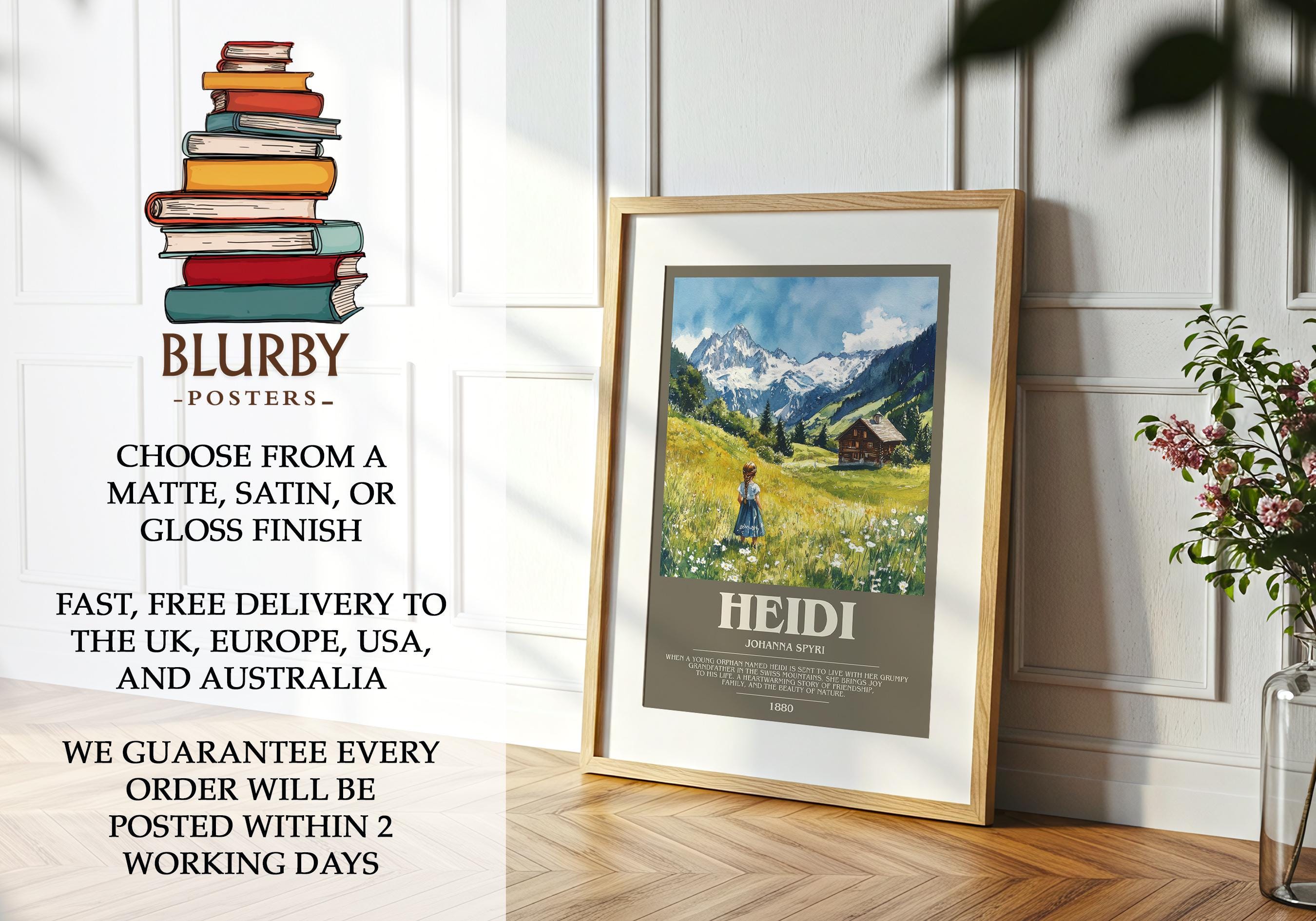 Heidi by Johanna Spyri Modern Book Print Poster, Children's