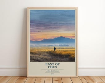 Jenseits von Eden von John Steinbeck Modernes minimalistisches Poster, klassische Literatur Buchkunst, Geschenk für Bücherwürmer, Leseecke Druck