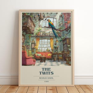 ロアルド・ダール著『ツイッツ』｜ブックポスター｜読書好きの方への文学アートギフト｜小説風ウォールアート｜送料無料