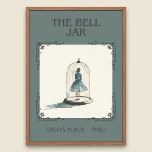 The Bell Jar von Sylvia Plath Hochwertiger Posterdruck. Schnelle, kostenlose Lieferung Wandkunst. Autor, Titel Buch / Roman Kunstwerk. Minimalistisch