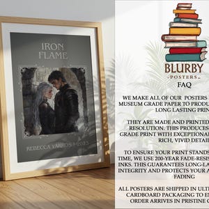 Iron Flame by Rebecca Yarros Minimalist Print, Fantasy Book Wall Art, Bookish Gift, Reading Nook Poster image 10